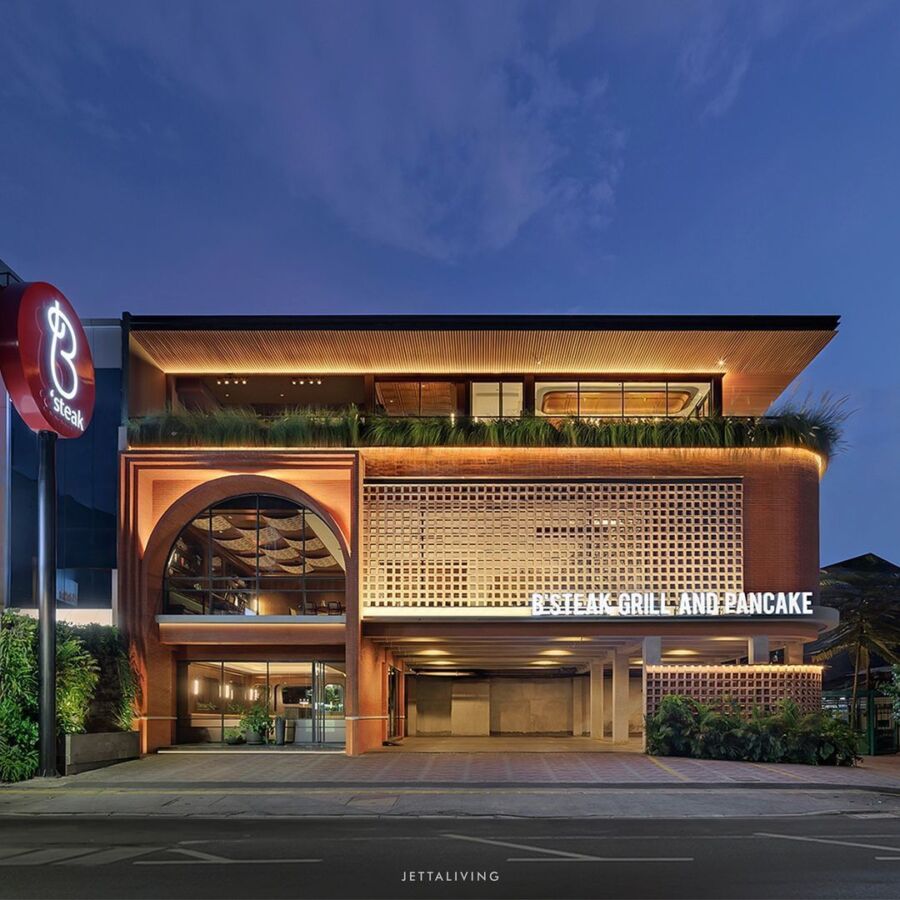 Modern Thai restaurant facade