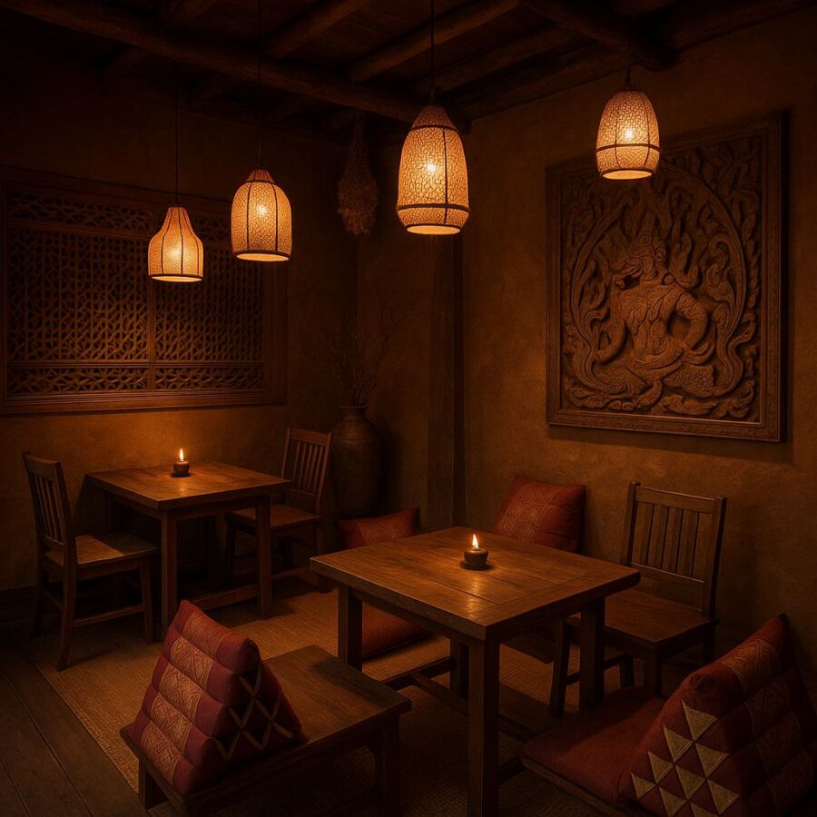 Cozy Thai restaurant night