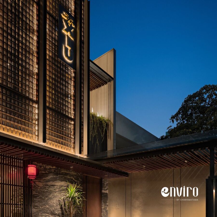 Modern Thai restaurant facade