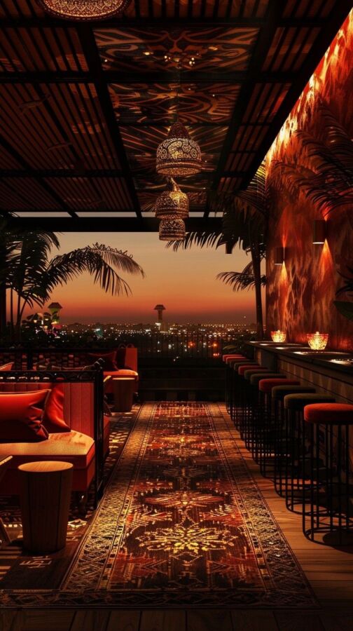 Cozy Thai restaurant night