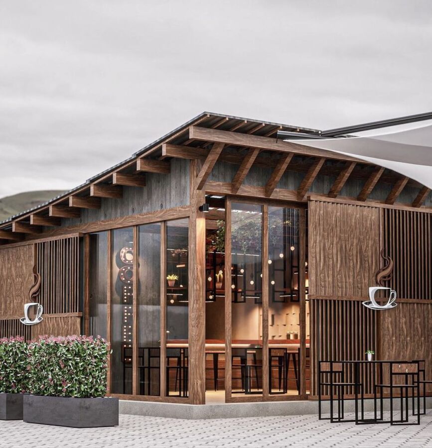 Modern Thai restaurant facade